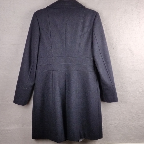 Guess Vintage Gray Wool Blend Shawl Collar Long Sleeve Mid Length Driving Coat - Picture 13 of 14